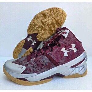 New Under Armour Curry 2 Retro UA Domaine Red Silver Gum Men's Sz 11 3026052-601